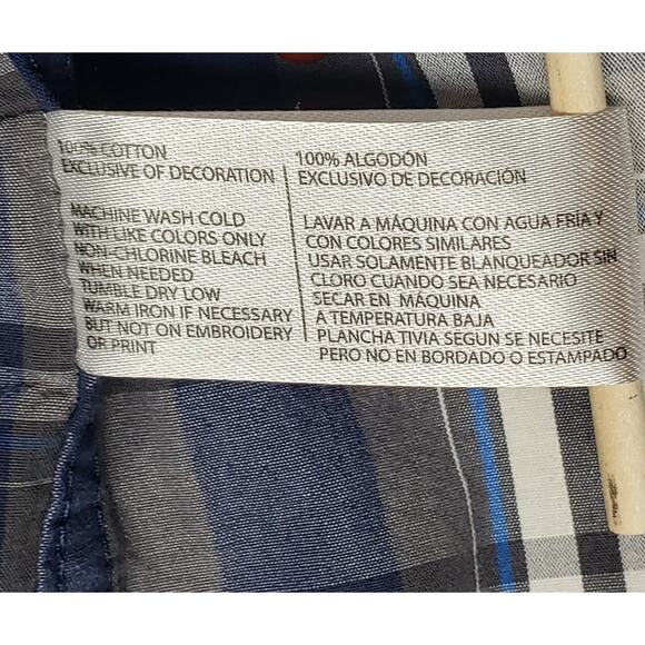 US Polo Assn Men’s XL Shirt Blue Gray Plaid Classic Fit Preppy Americana Vibe - Picture 9 of 10